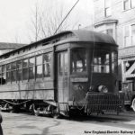 trolley car in town